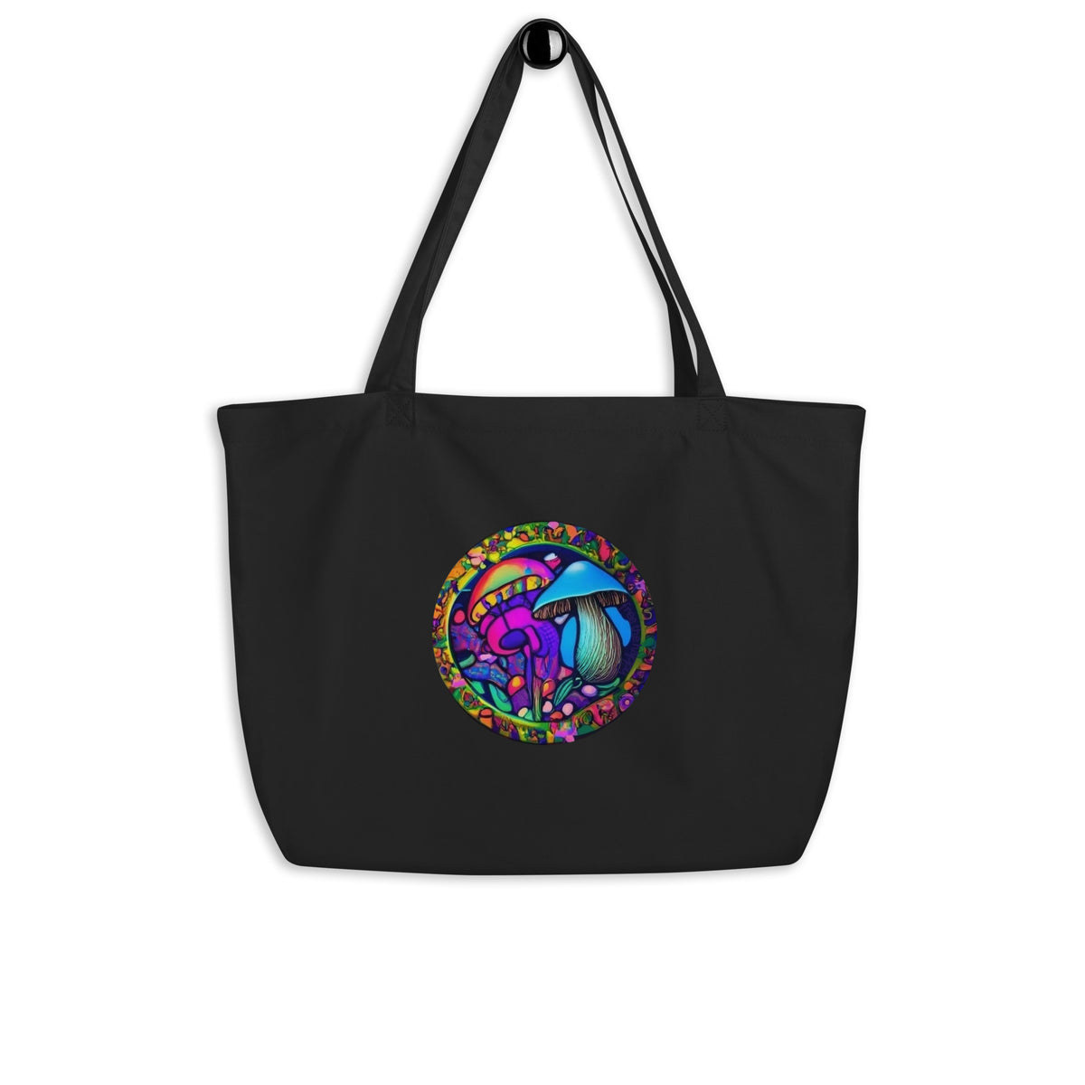 Stained Glass Mushrooms Tote Bag