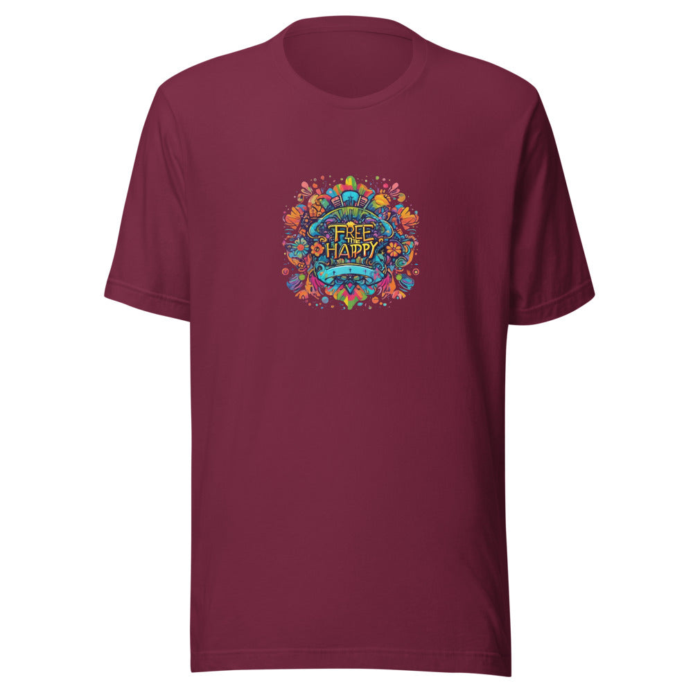 Free the Happy Mandala Tee - Maroon