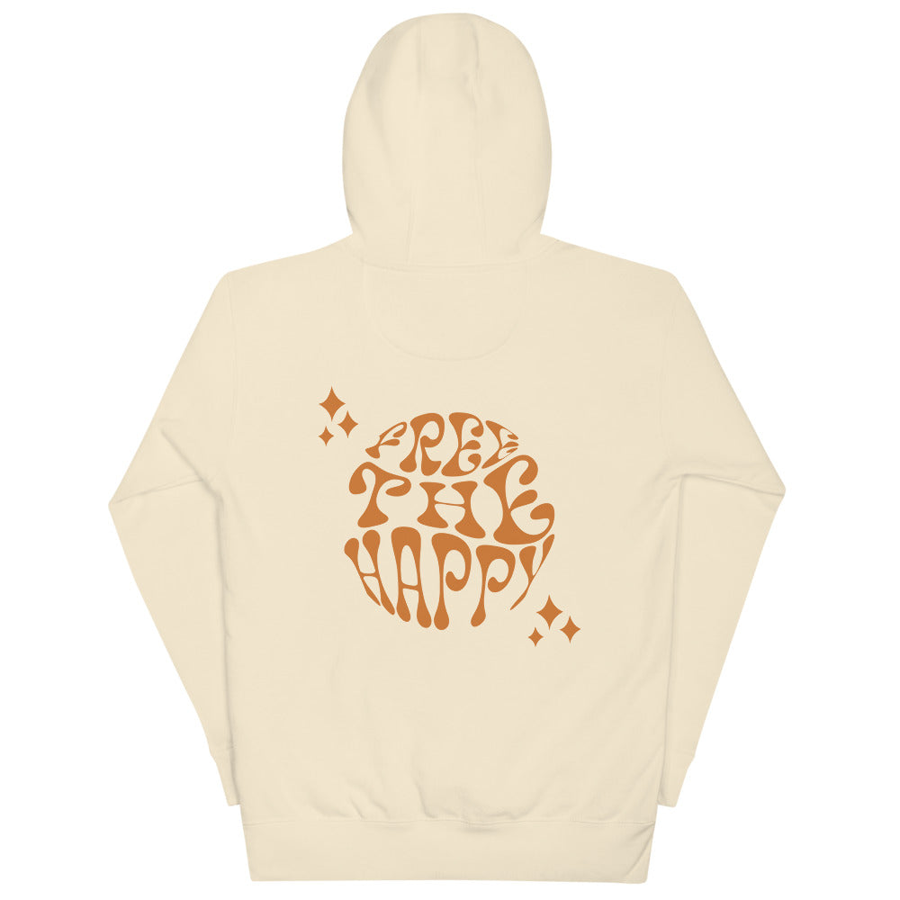 Groovy Free the Happy Hoodie in Bone, back