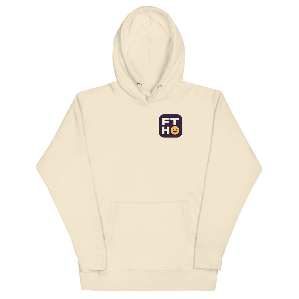 Groovy Free the Happy Hoodie in Bone, front
