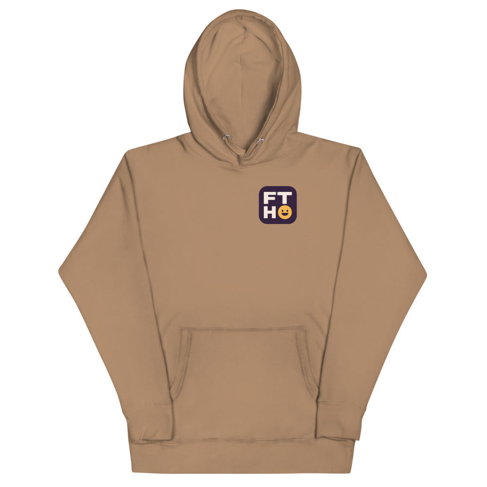 Groovy Free the Happy Hoodie in Latte, front