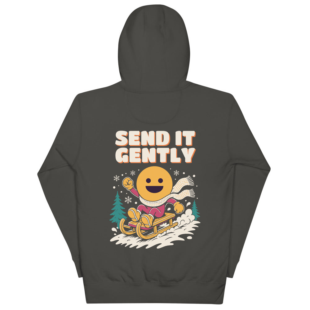 Send It Gently Hoodie in Vintage Black, back