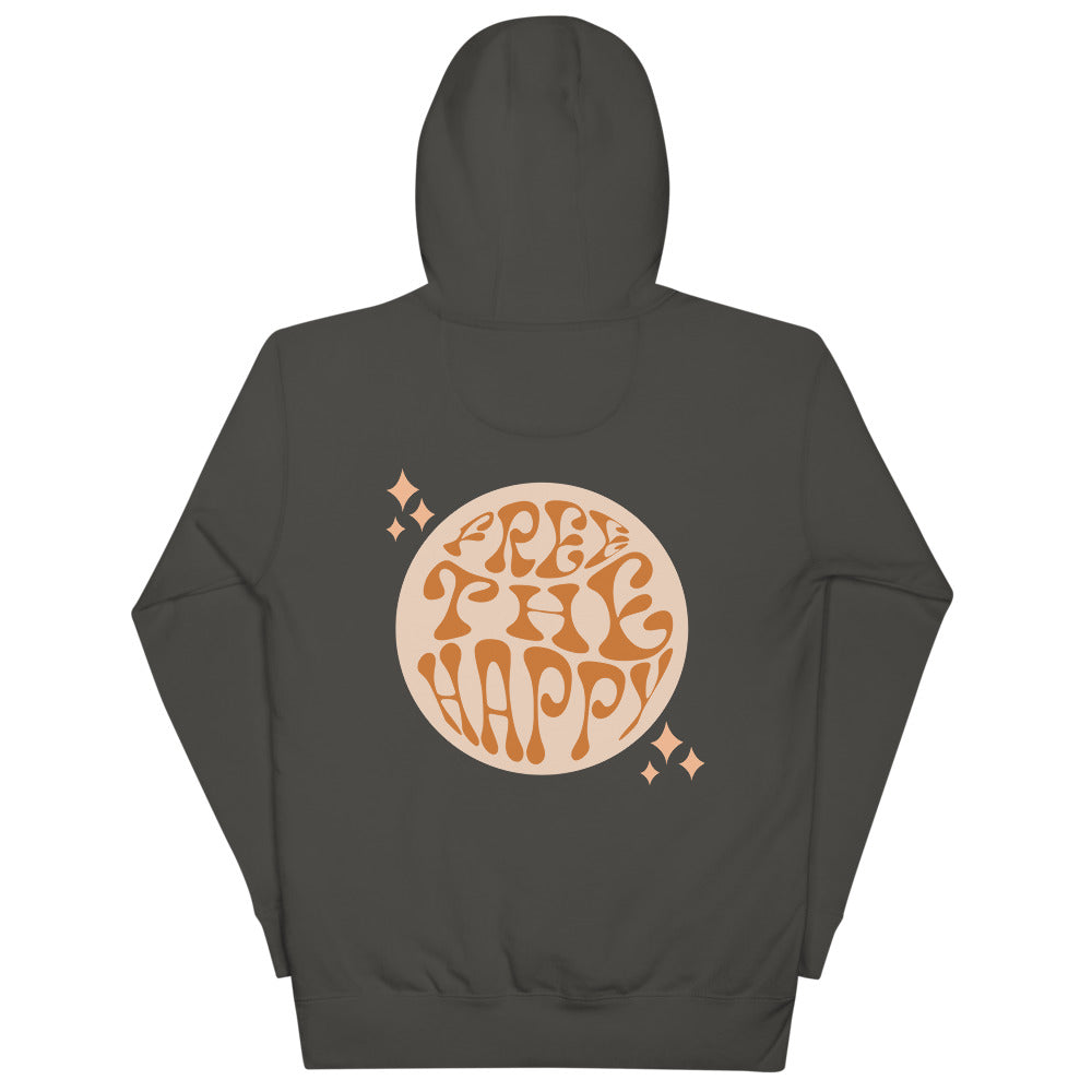 Groovy Free the Happy Hoodie in Vintage Black, back
