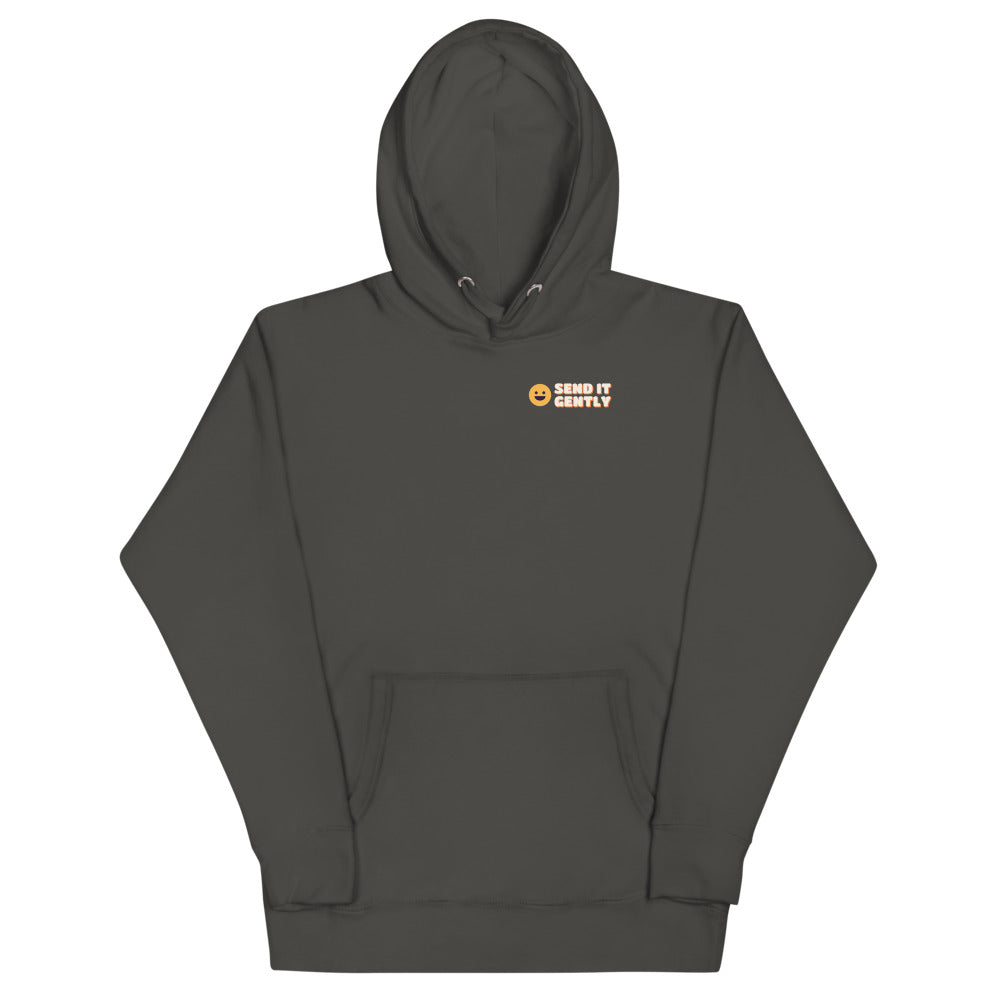 Send It Gently Hoodie in Vintage Black, front