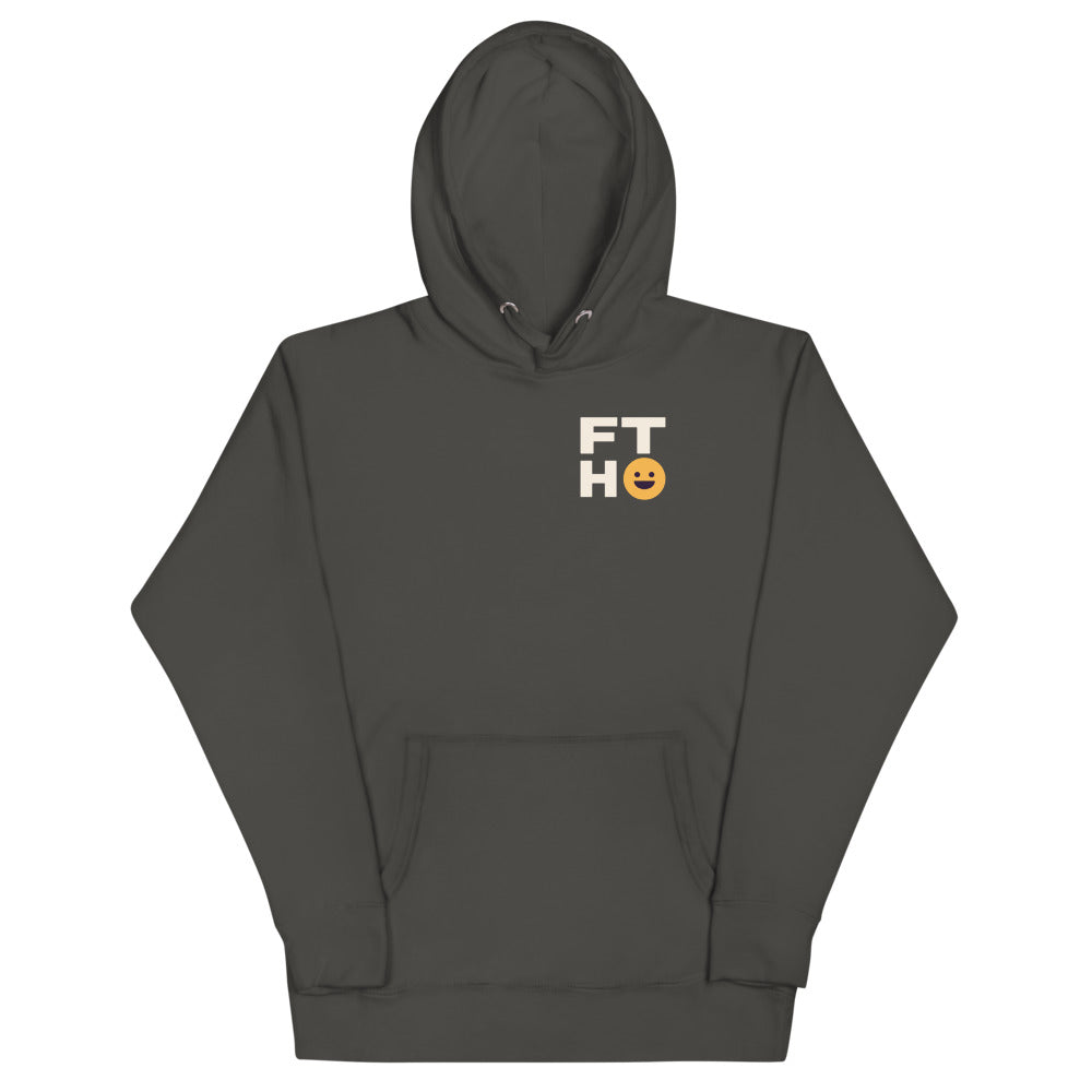 Groovy Free the Happy Hoodie in Vintage Black, front