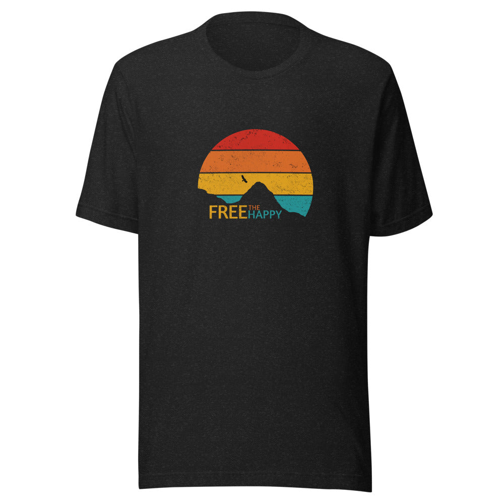 Retro Sunset Tee - Black Heather