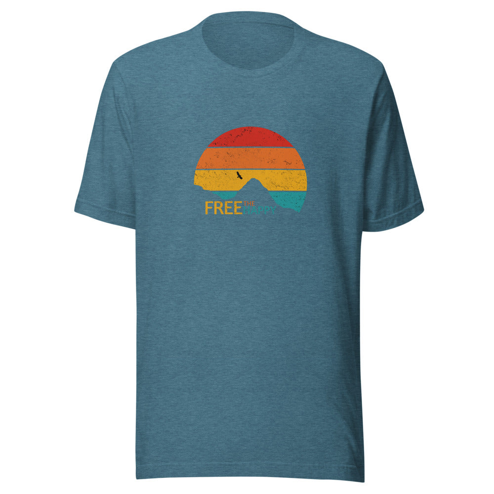 Retro Sunset Tee - Heather Deep Teal