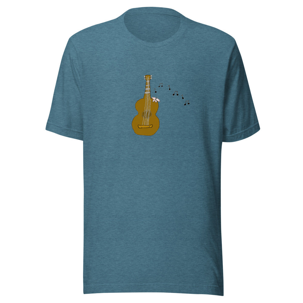 White Butterfly Tee - Heather Deep Teal