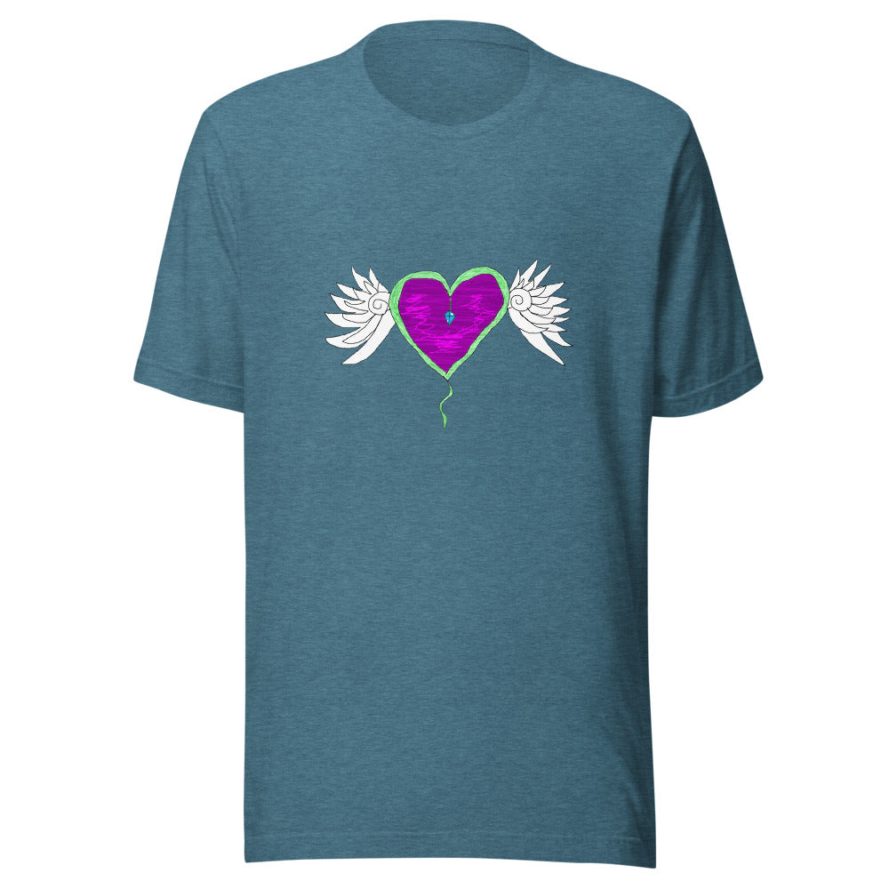 Heart Balloon Tee - Heather Deep Teal