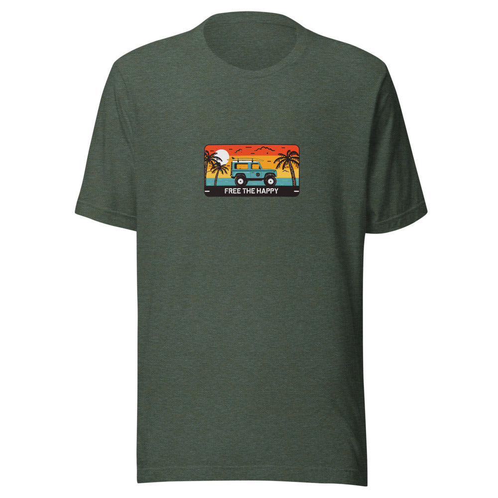 Surf Truck Sunset Tee - Heather Forest