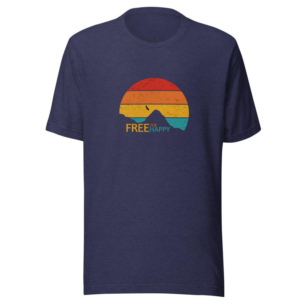 Retro Sunset Tee - Heather Midnight Navy
