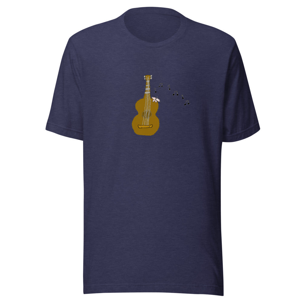 White Butterfly Tee - Heather Midnight Navy