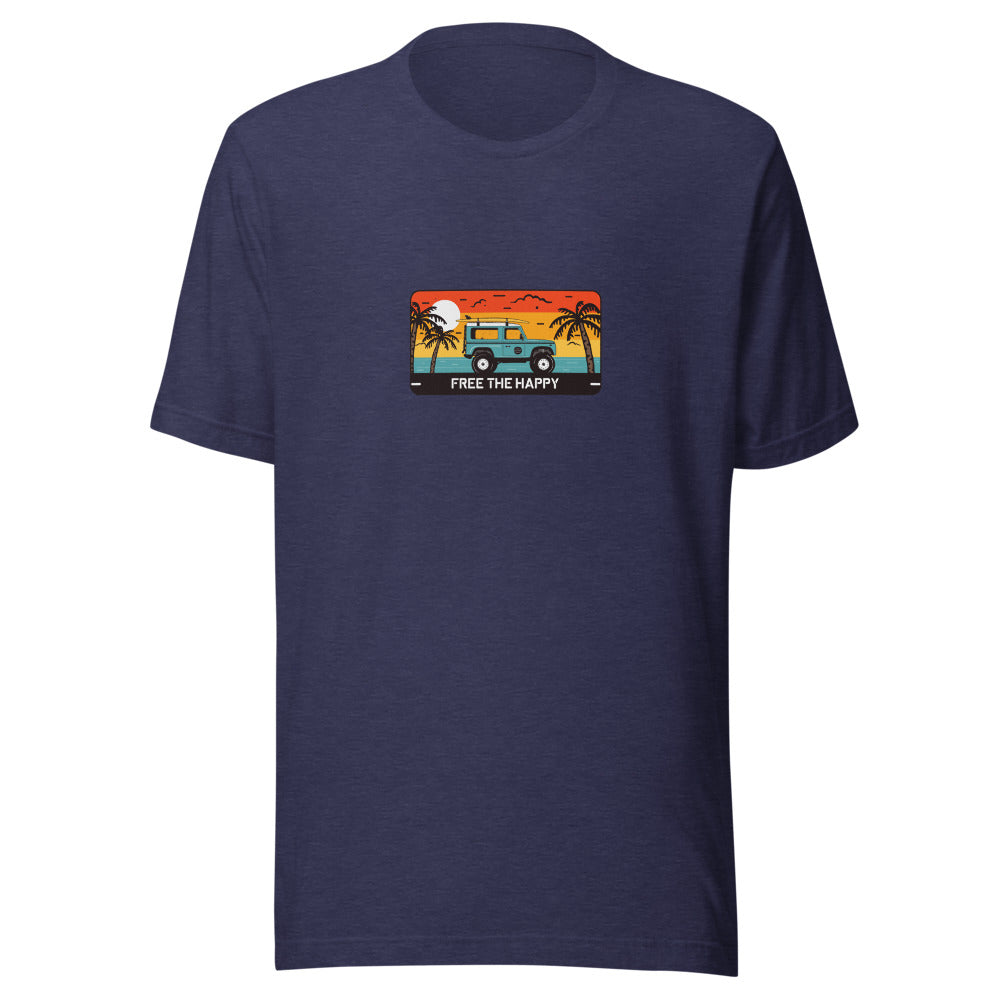Surf Truck Sunset Tee - Heather Midnight Navy