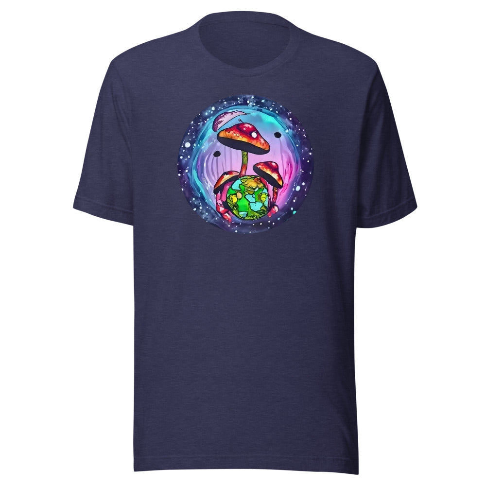 Mushroom World Tee - Heather Midnight Navy