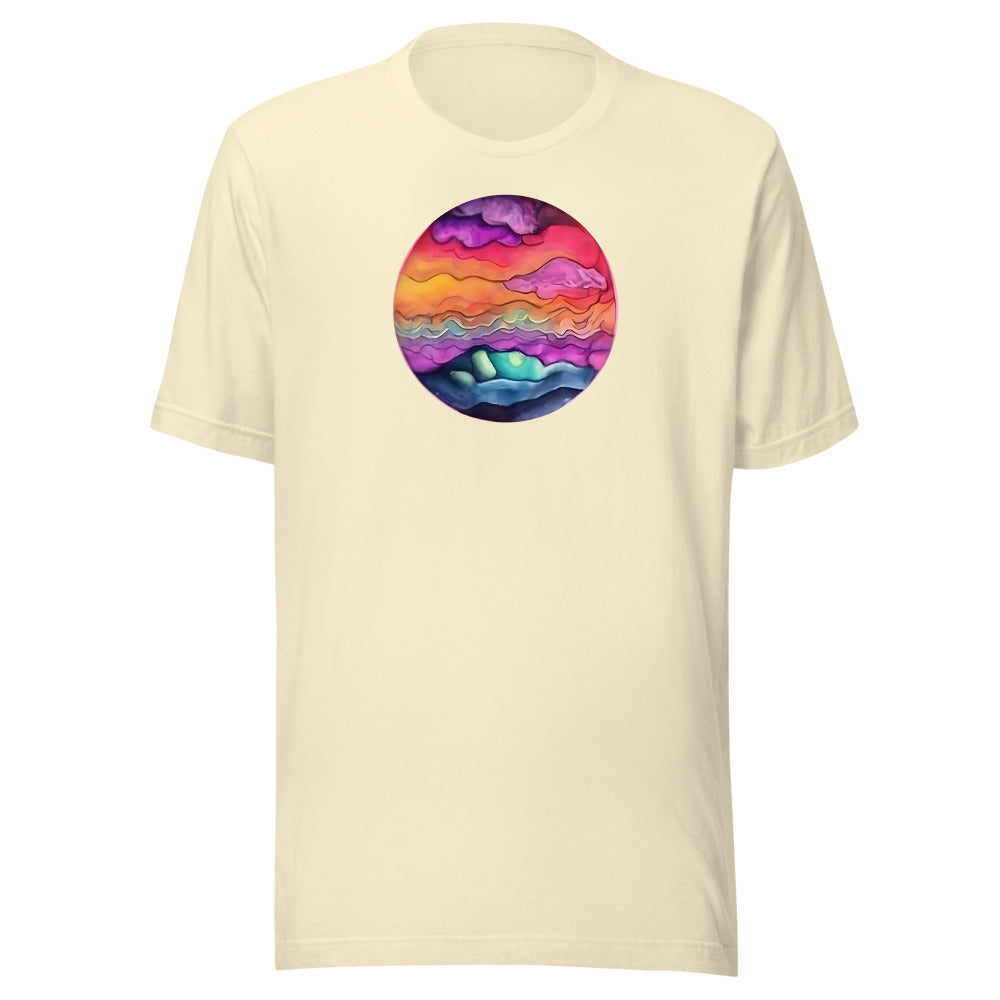 Watercolor Sunset Tee - Natural