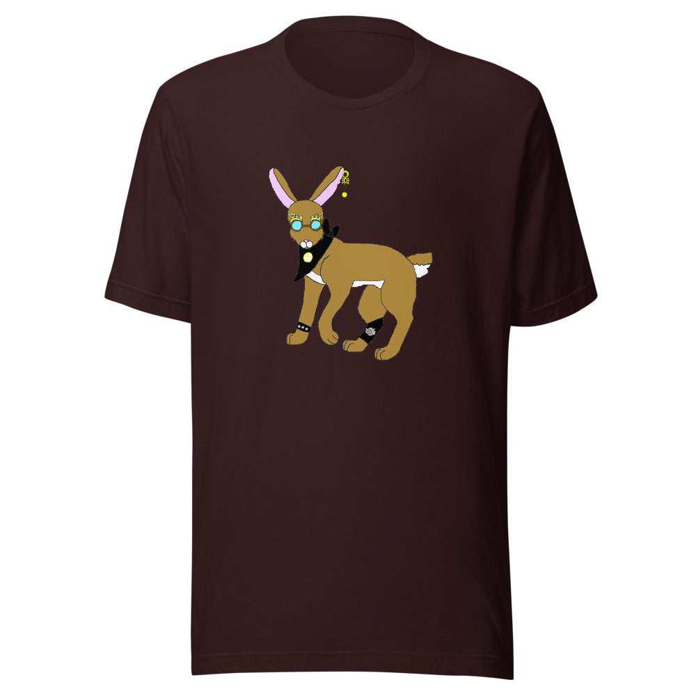 Steampunk Rabbit Tee - Oxblood Black