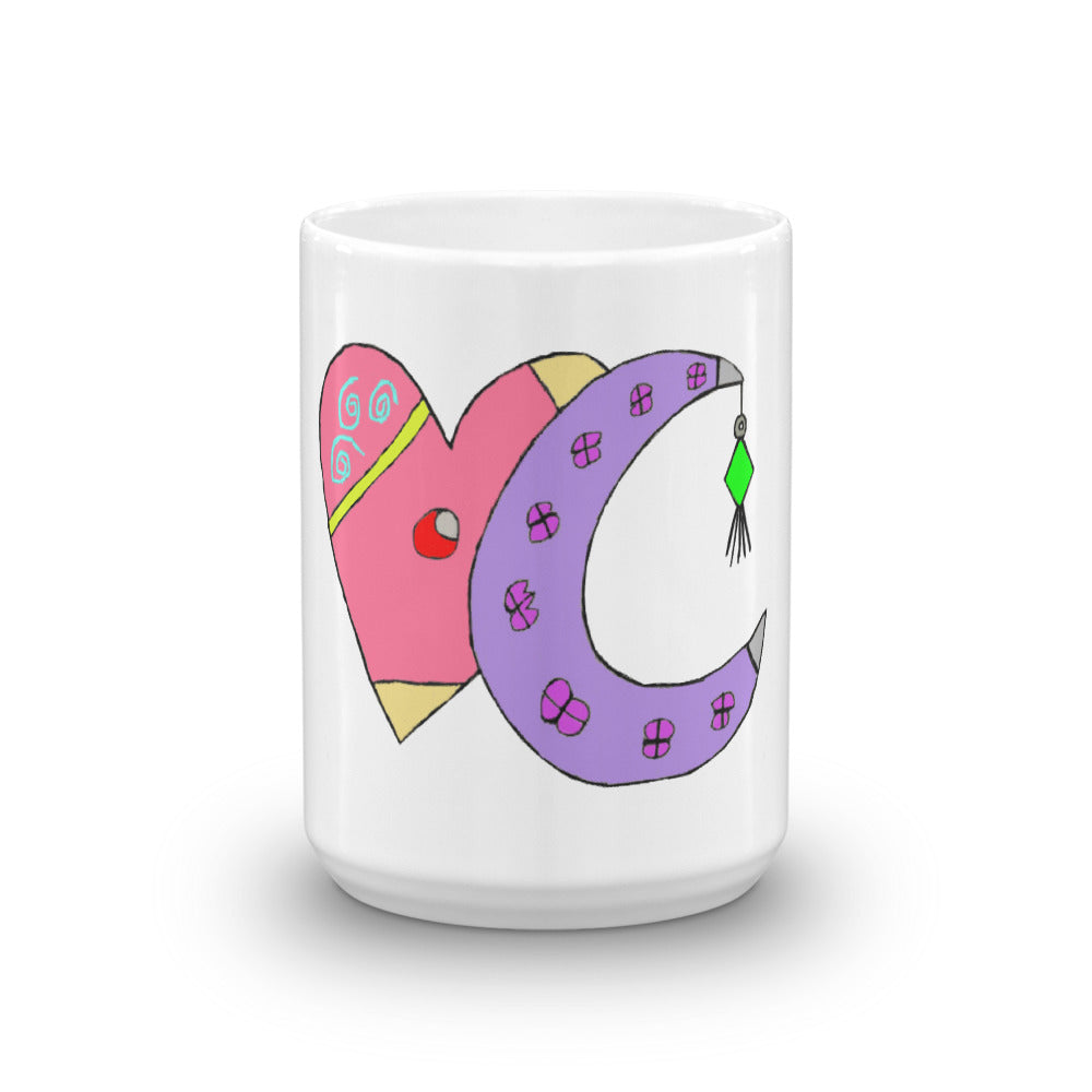 Heart and Moon Mug