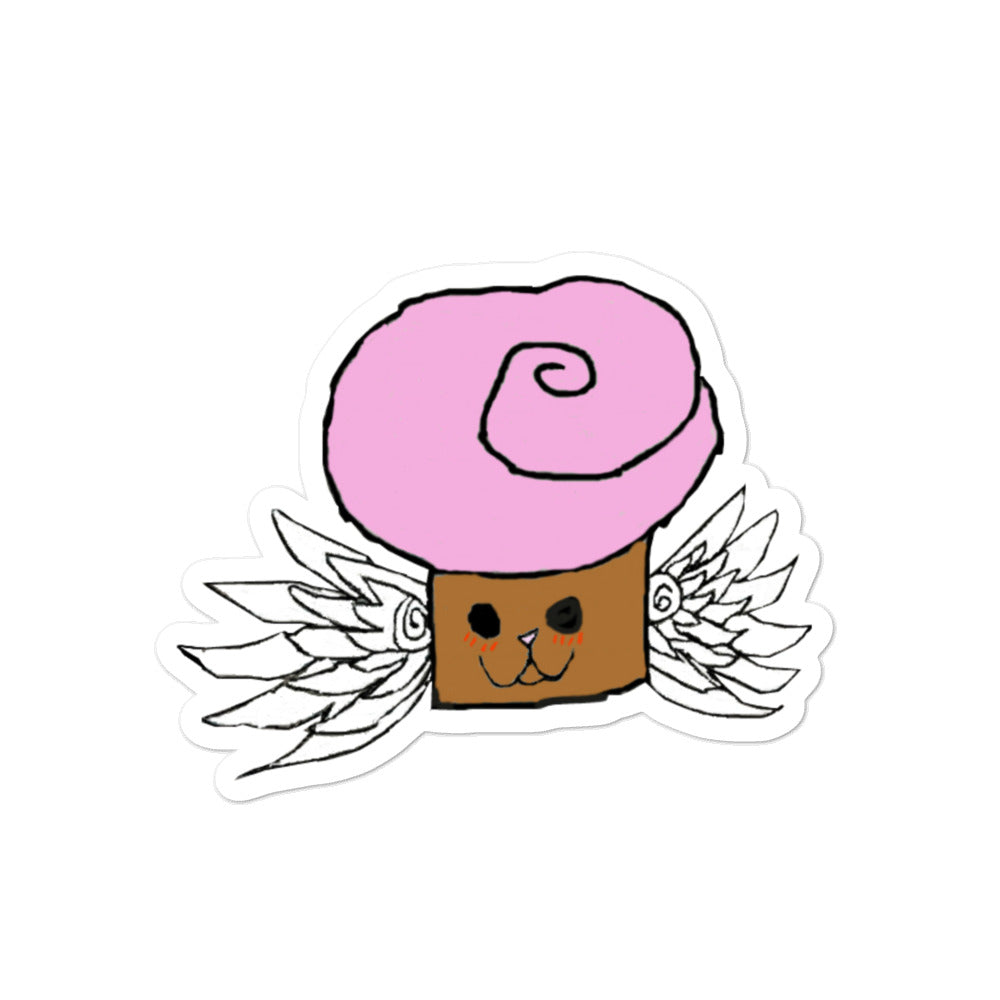 Winged Cupcake Sticker