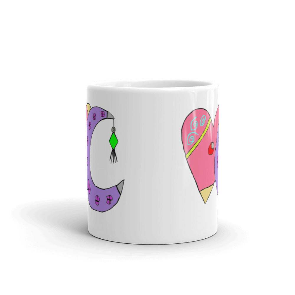 Heart and Moon Mug