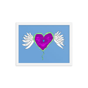 Sydney's Art - Balloon Heart - Framed photo paper poster - Blue