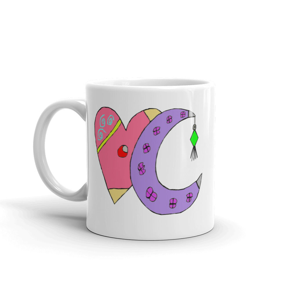 Heart and Moon Mug