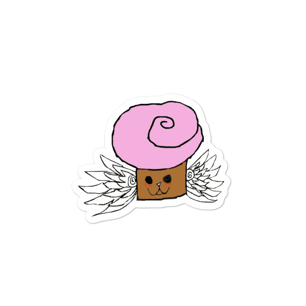 Winged Cupcake Sticker