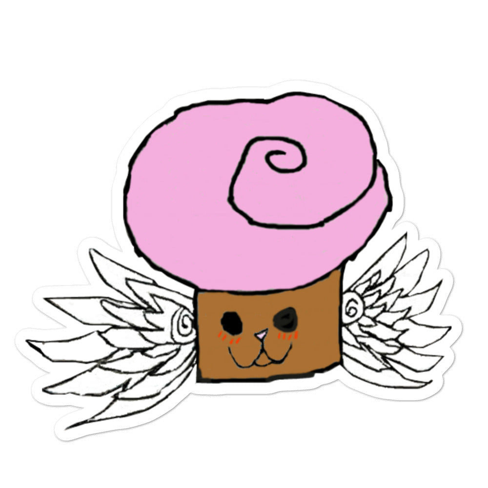 Winged Cupcake Sticker