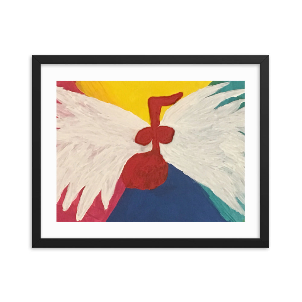 Flying Note Framed Poster