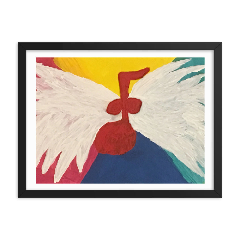 Flying Note Framed Poster