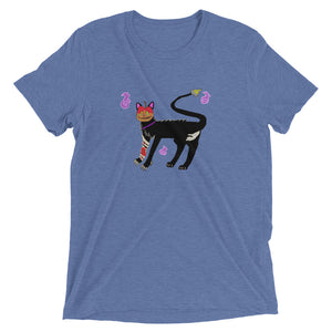 Sydney's Art - Candy Apple Cat - Short Sleeve Tri-blend T-shirt