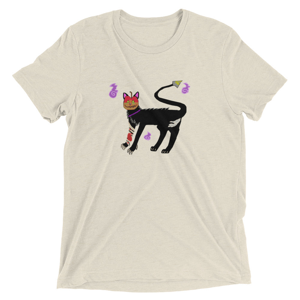 Sydney's Art - Candy Apple Cat - Short Sleeve Tri-blend T-shirt