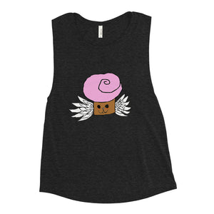 Sydney's Art - Winged Cupcake - Ladies’ Muscle Tank